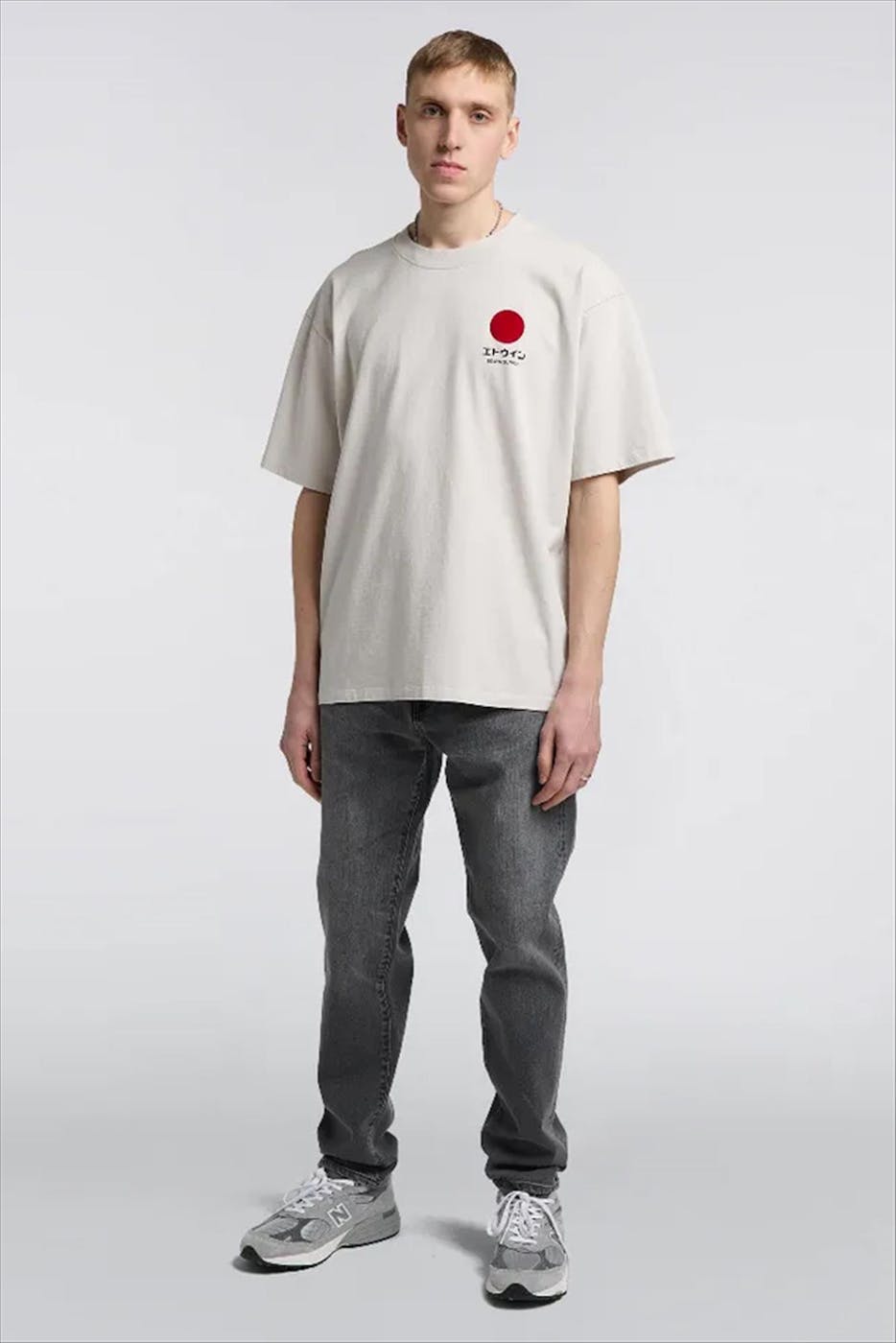 Edwin - Lichtgrijze Japanese Sun Supply T-shirt