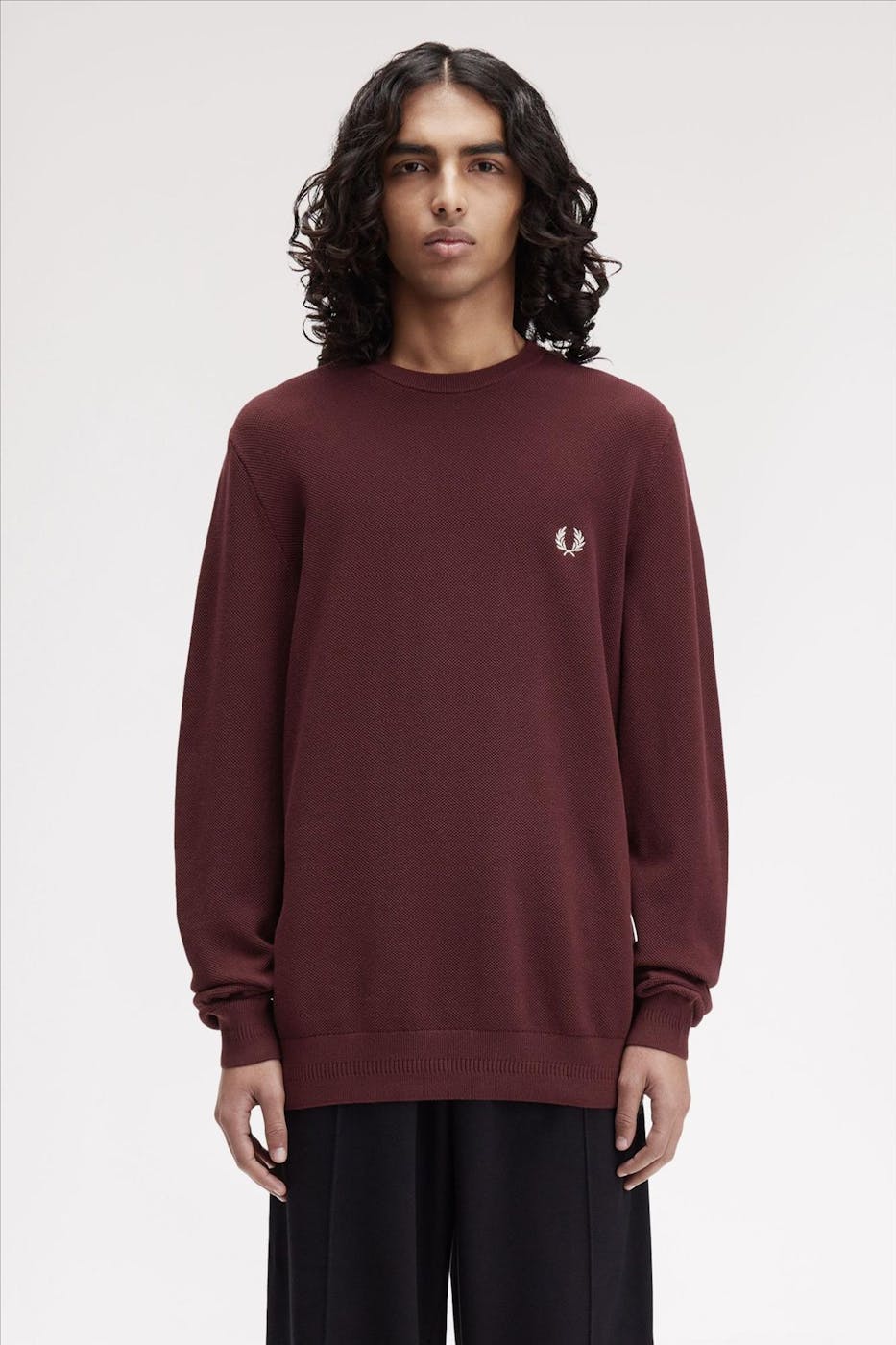Fred Perry - Bordeaux Pique Stitch sweater