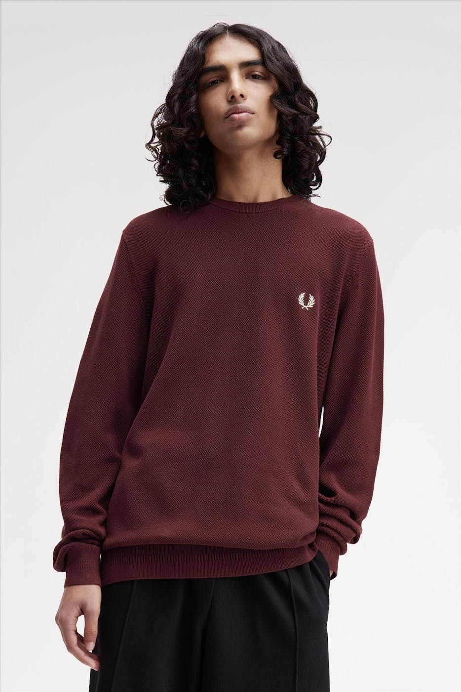 Fred Perry - Bordeaux Pique Stitch sweater