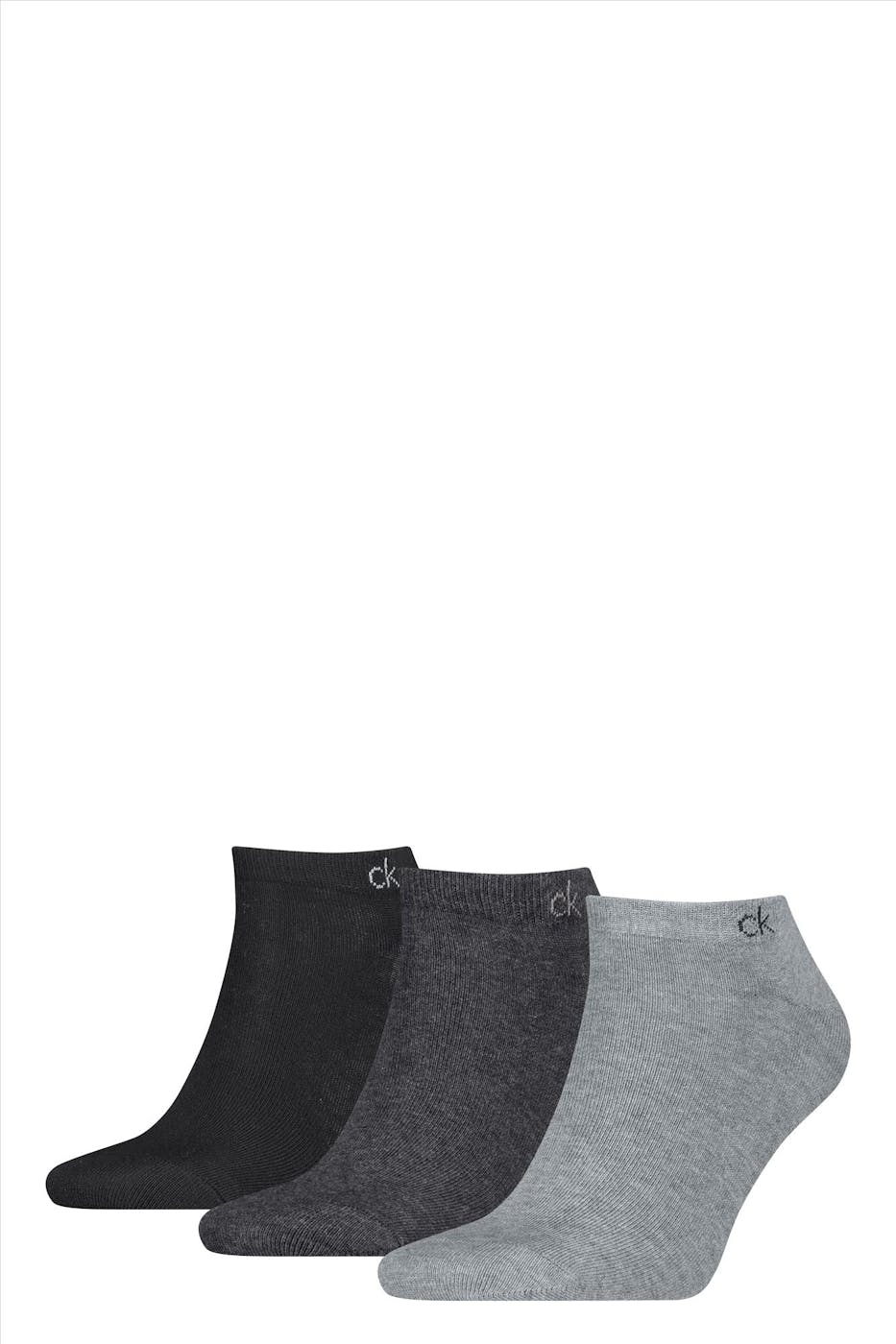 Calvin Klein - Zwart-Grijze 2-pack sneaker sokken, maat: 43-46