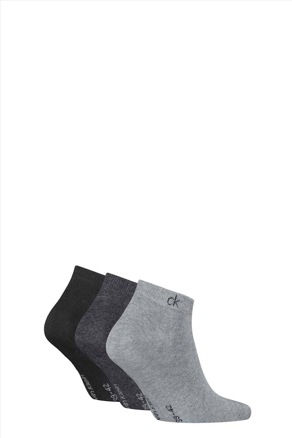 Calvin Klein - Zwart-Grijze 2-pack sneaker sokken, maat: 43-46