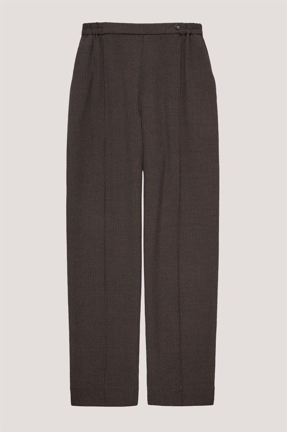 YERSE - Donkerbruine Checks broek
