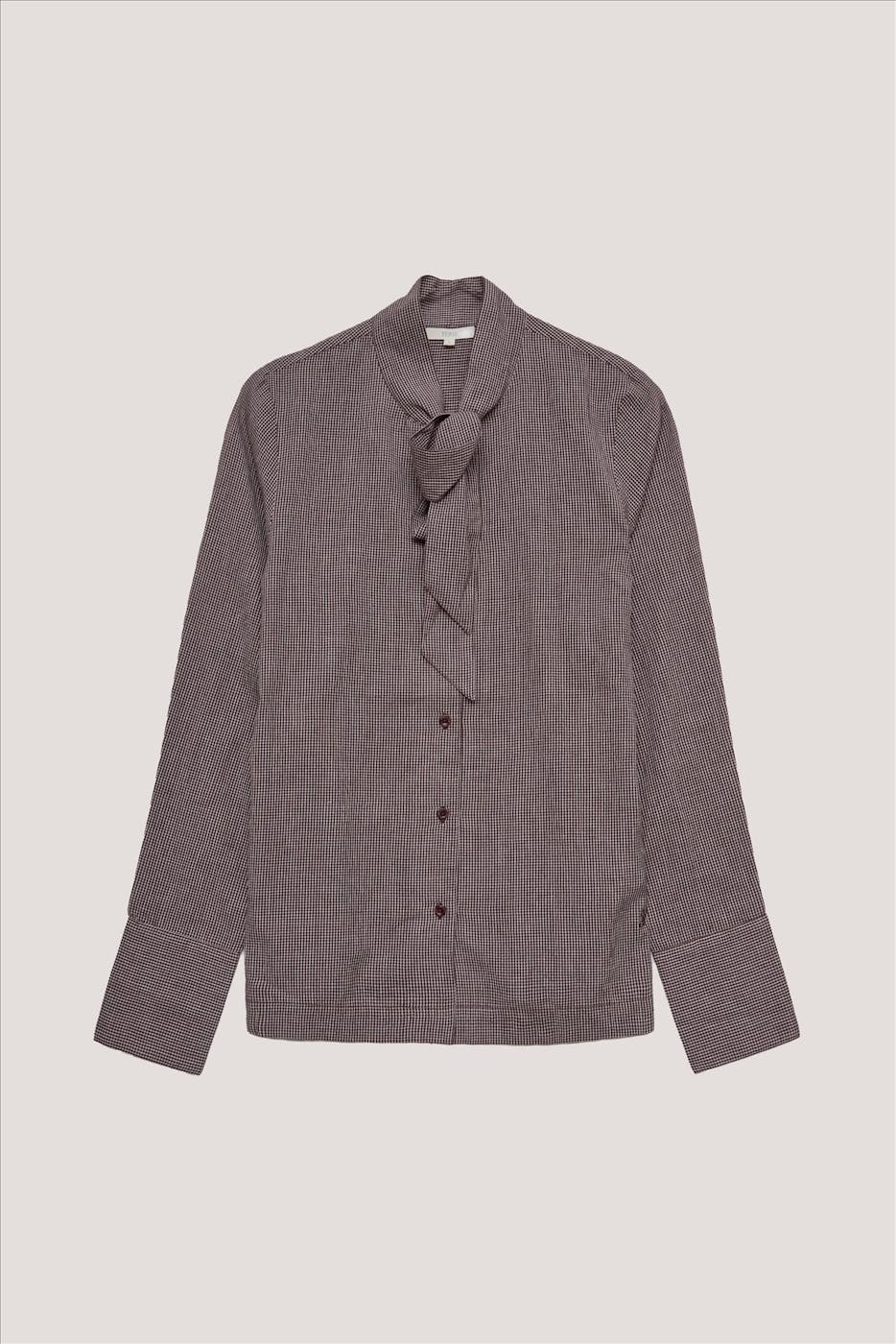 YERSE - Donkerbordeaux Check blouse