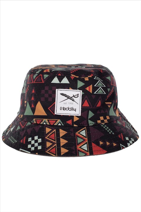 Iriedaily - Kaki-multicolour Resort Bucket Hat (omkeerbaar)