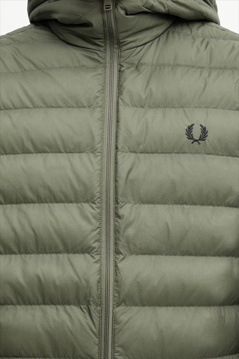 Fred Perry - Olijfgroene Hooded Insulated jas