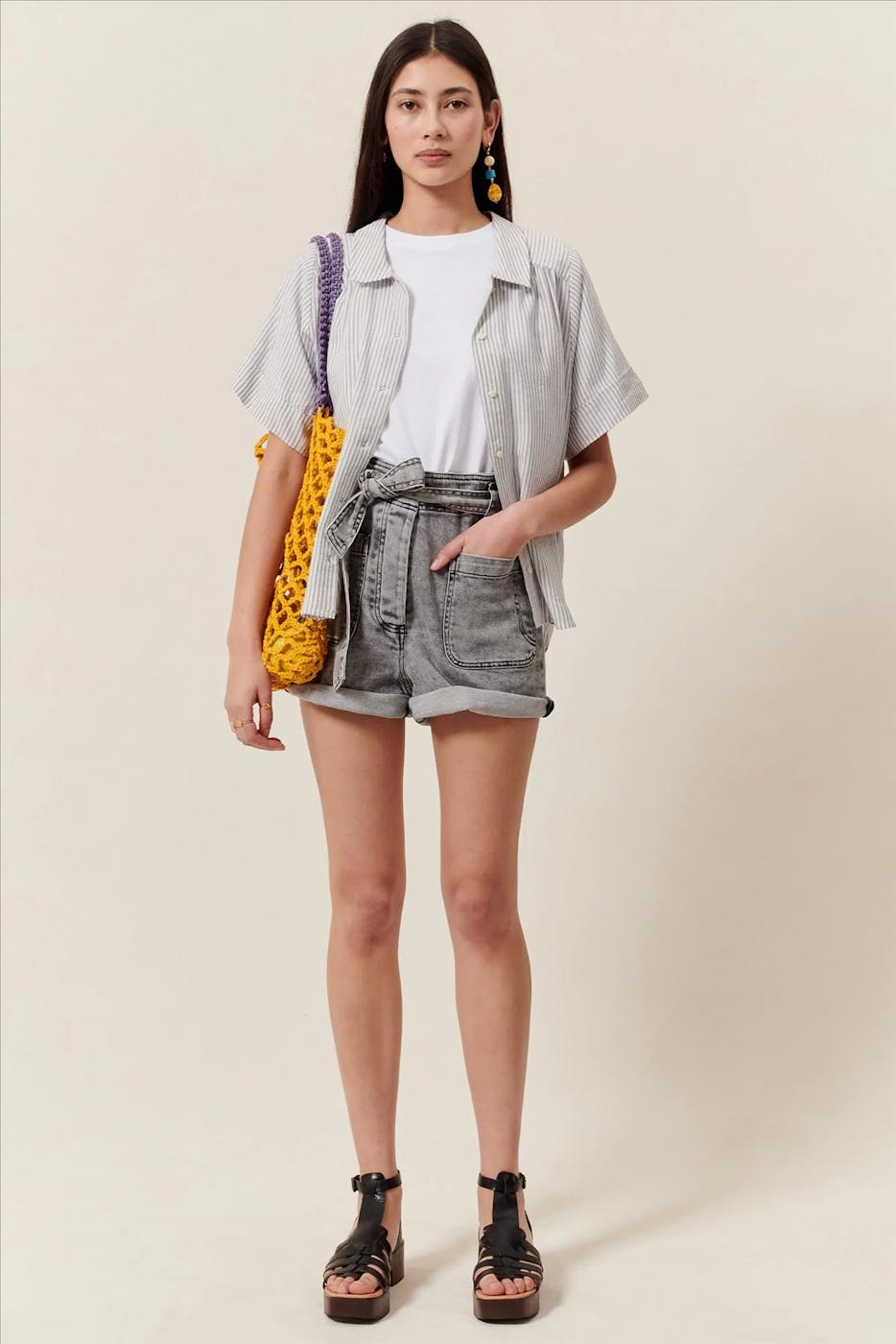 Sessùn - Ecru-zwart Ambroggio blouse
