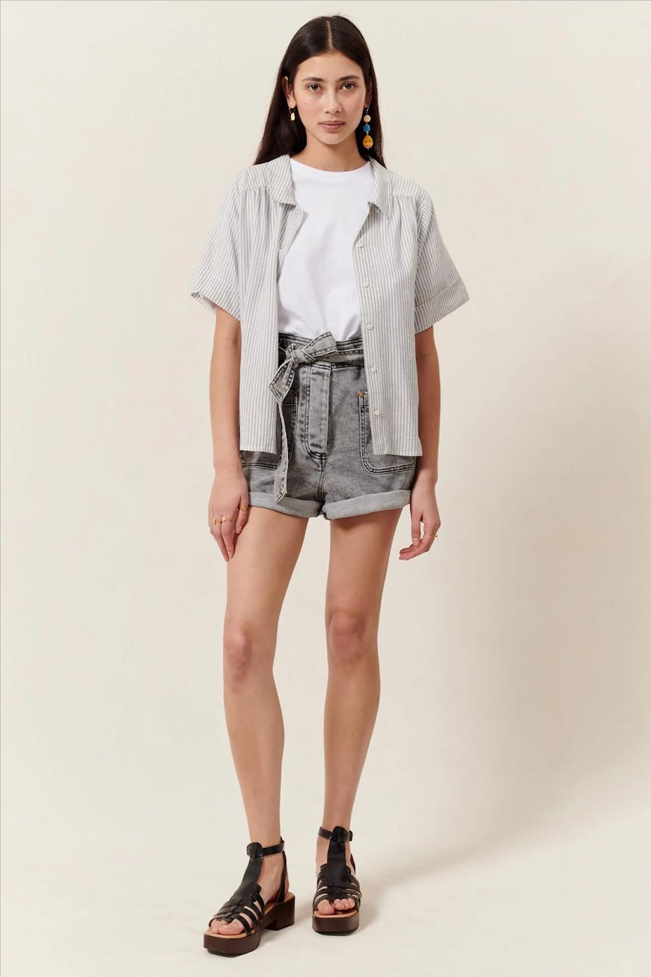 Sessùn - Ecru-zwart Ambroggio blouse