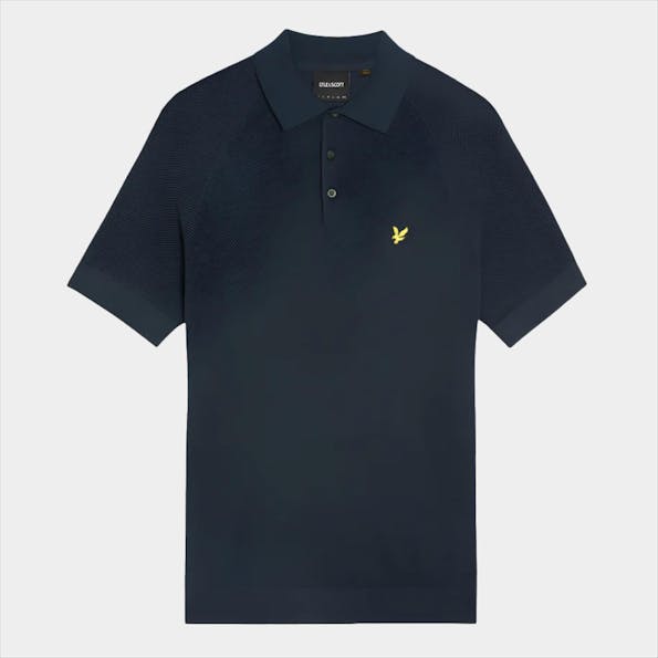 Lyle & Scott - Donkerblauwe Linen Blend polo