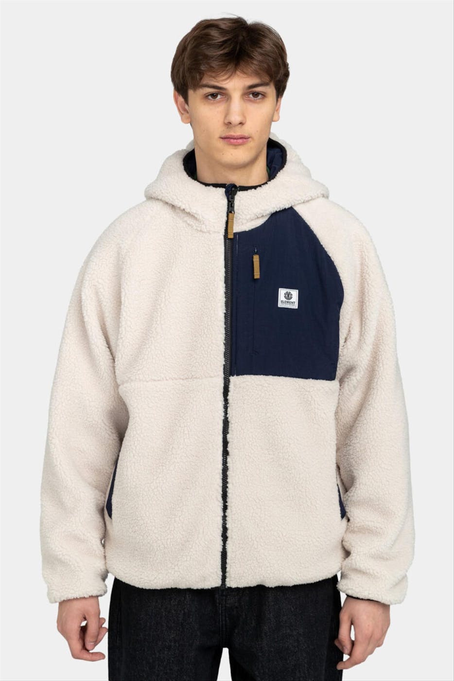 Element - Ecru-Donkerblauwe Wolfe jas