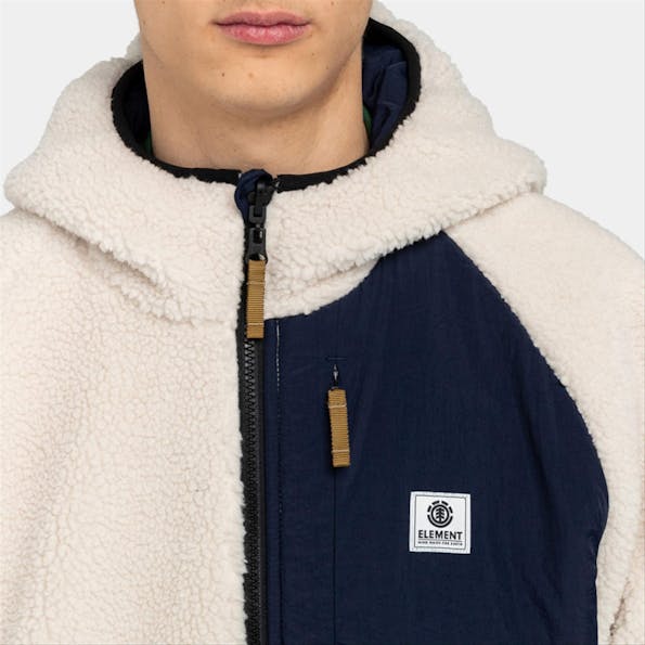 Element - Ecru-Donkerblauwe Wolfe jas