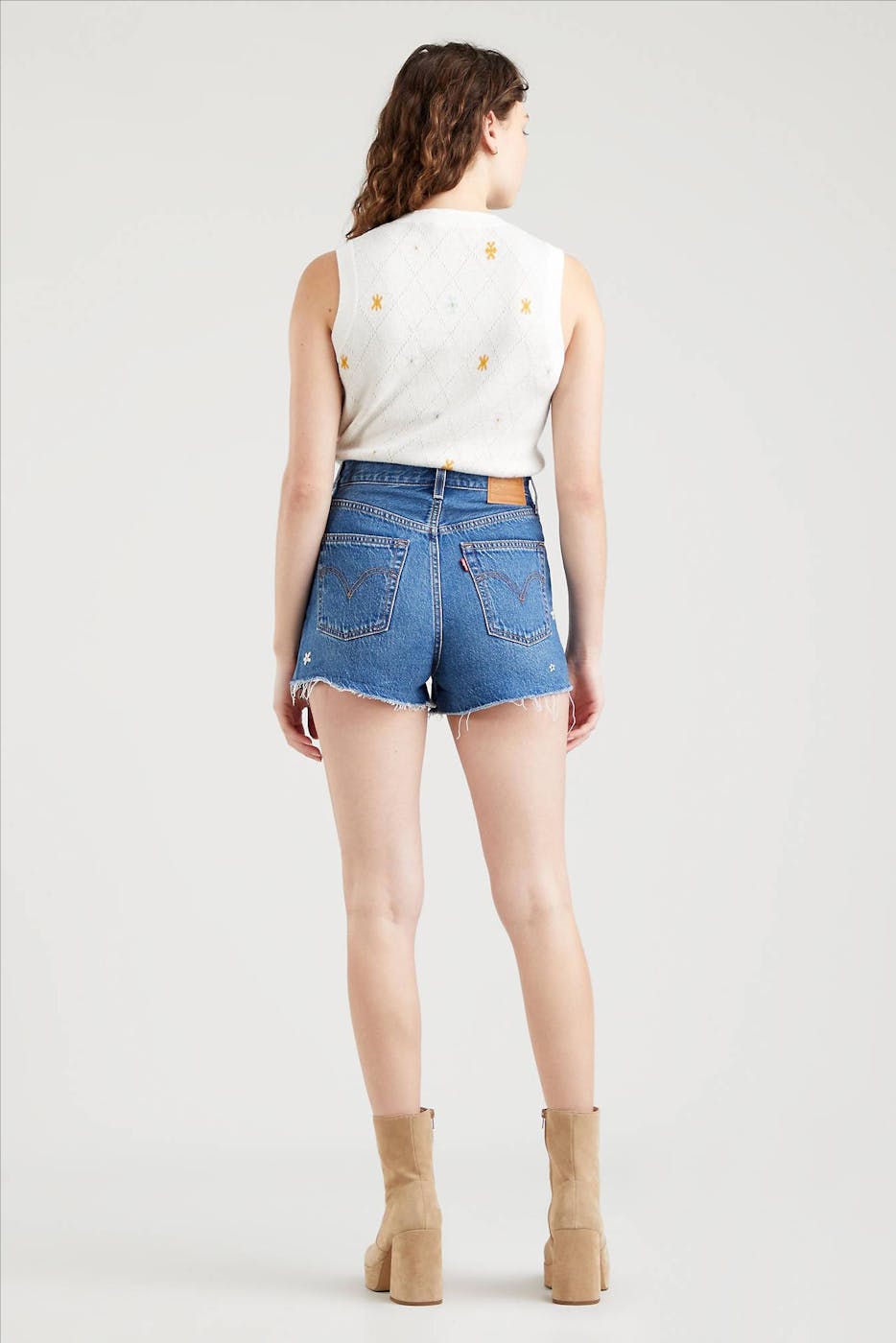 Levi's - Blauwe ribcage met bloemen short