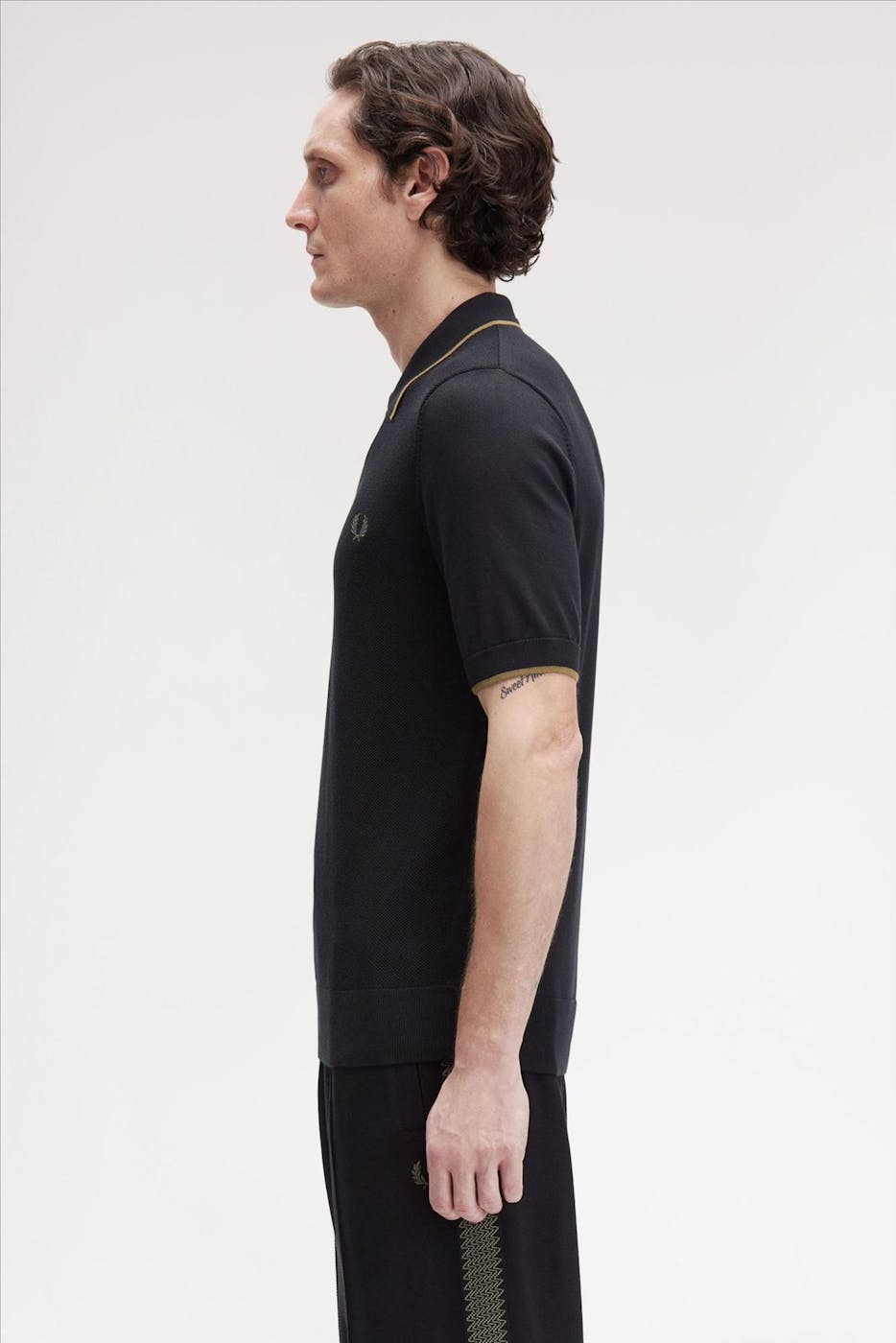 Fred Perry - Zwarte Pique Stitch polo