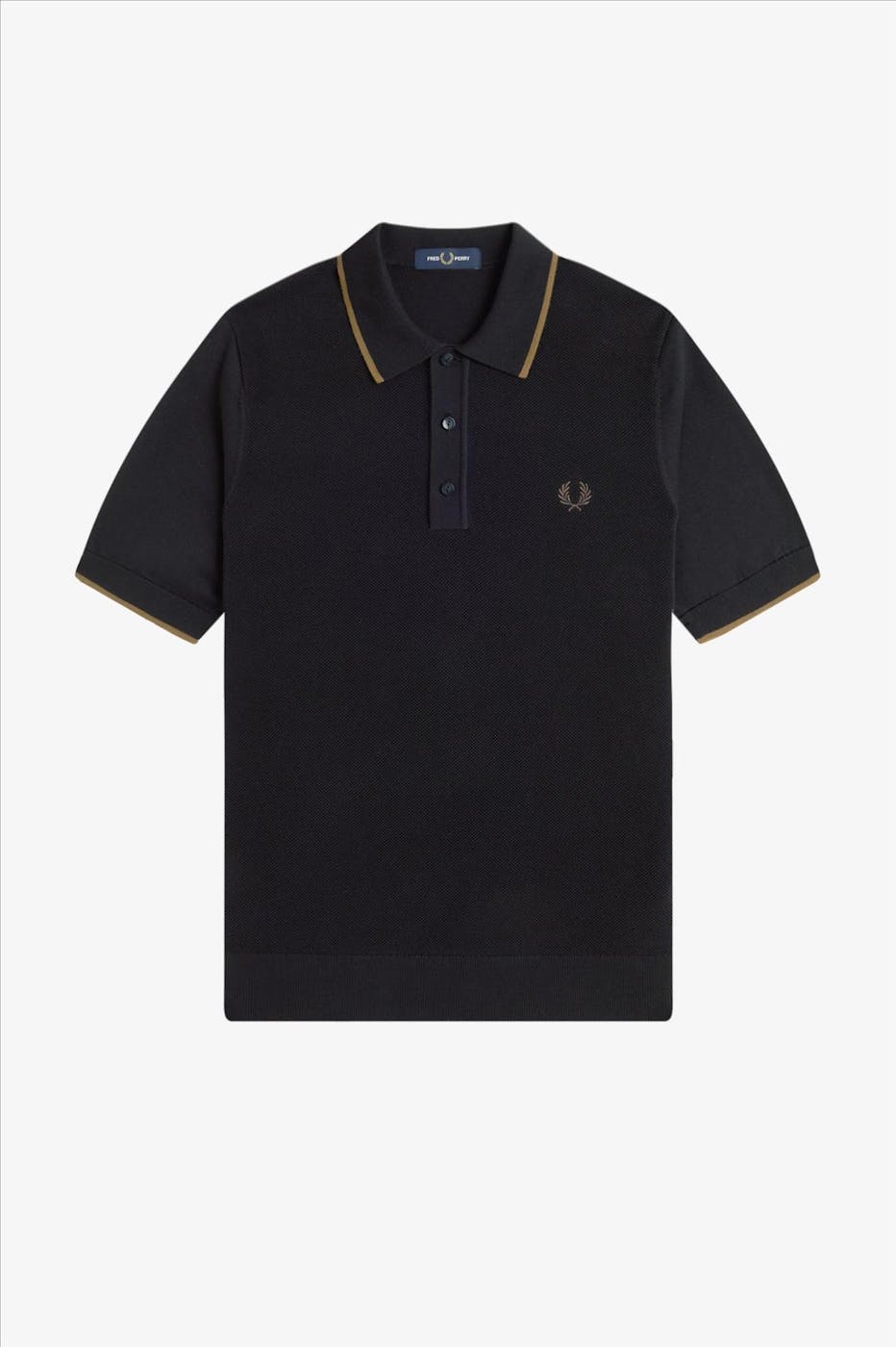 Fred Perry - Zwarte Pique Stitch polo