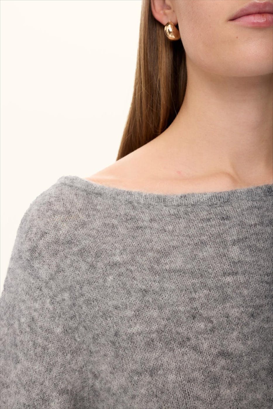 Nümph - Grijze Riette Boatneck jurk