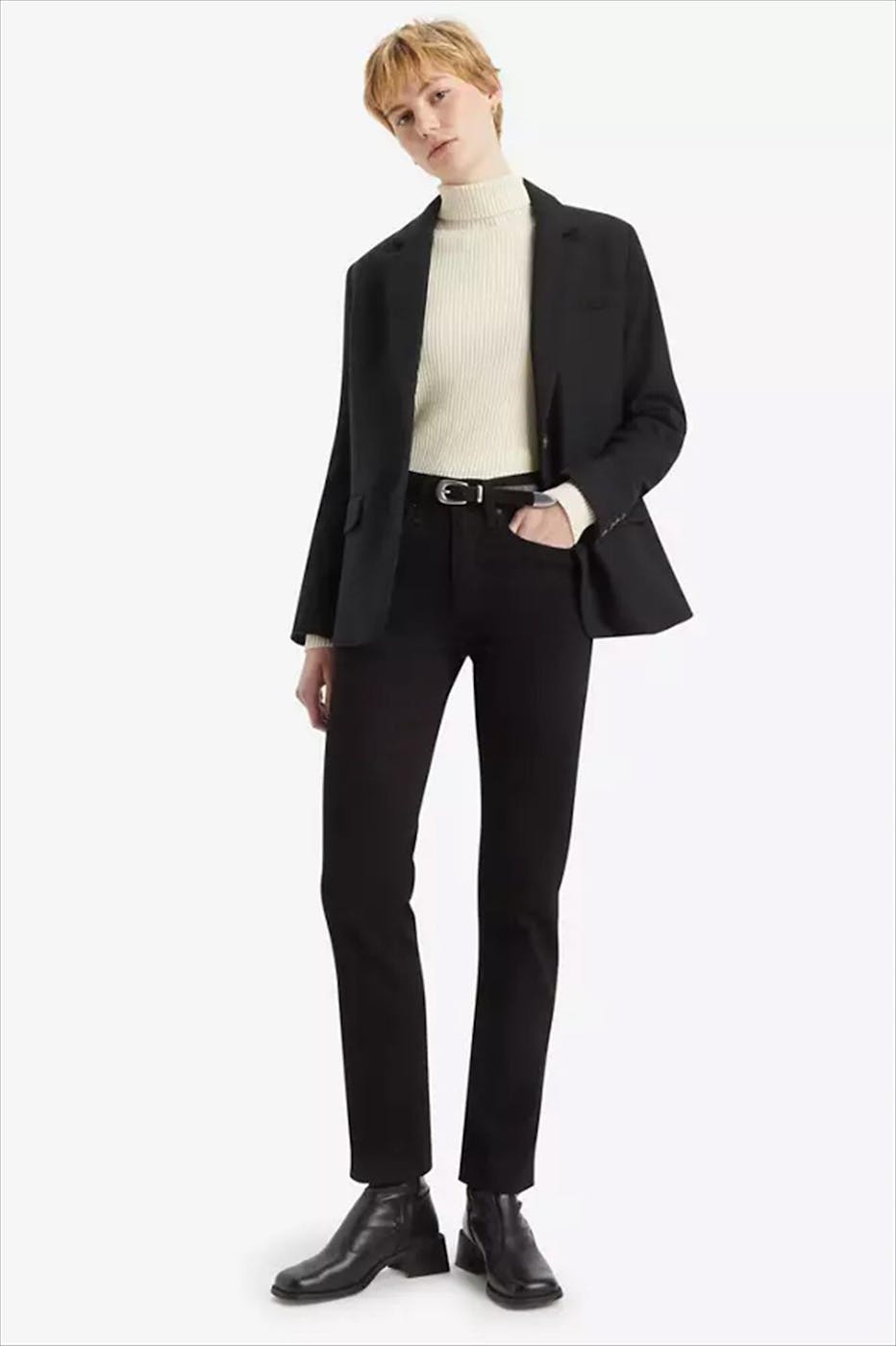 Levi's - Zwarte 724 Slim Straight jeans