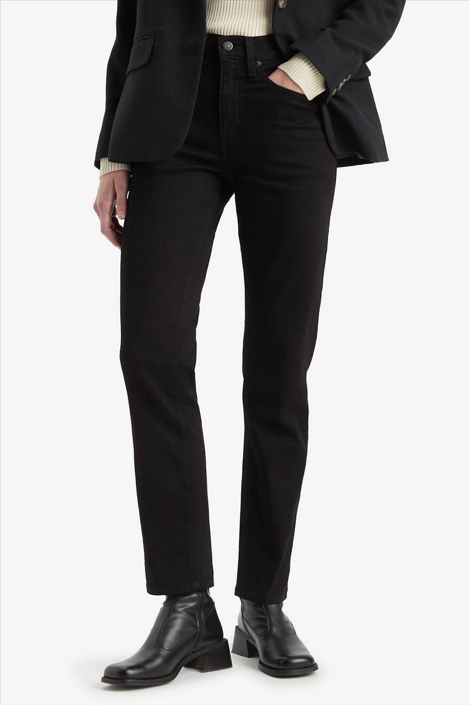 Levi's - Zwarte 724 Slim Straight jeans