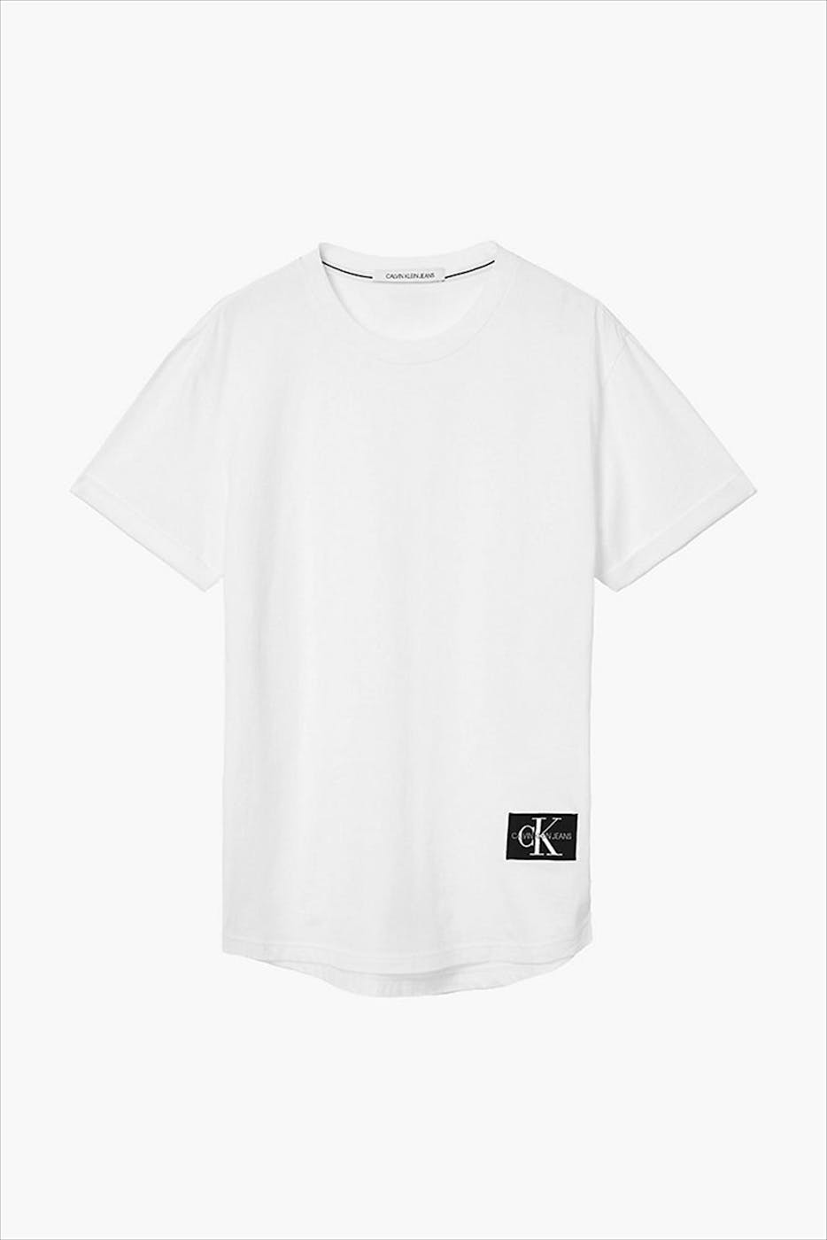 Calvin Klein Jeans - Witte badge turn up sleeve T-shirt