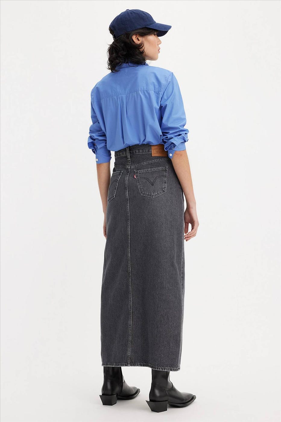 Levi's - Donkergrijze Ankle Column jeansrok