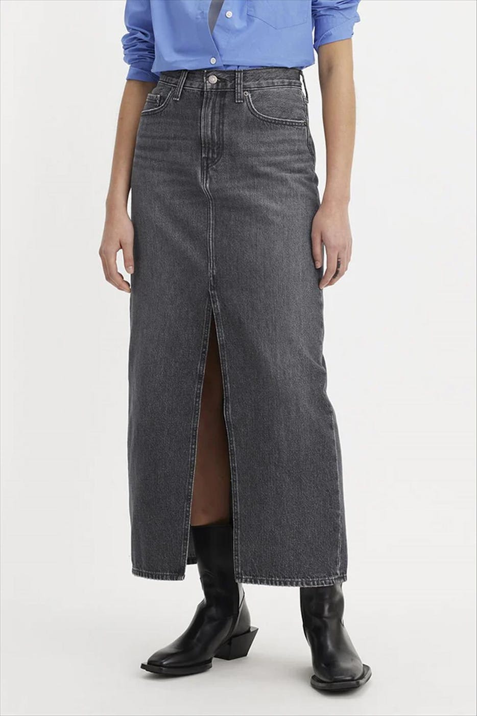 Levi's - Donkergrijze Ankle Column jeansrok