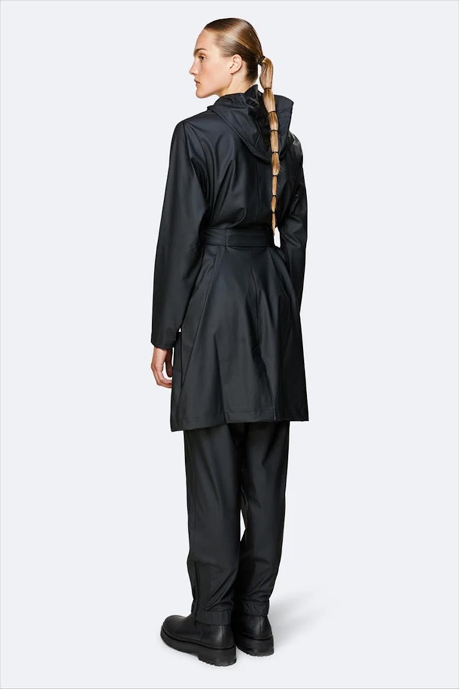 RAINS - Zwarte Belt Jacket regenjas