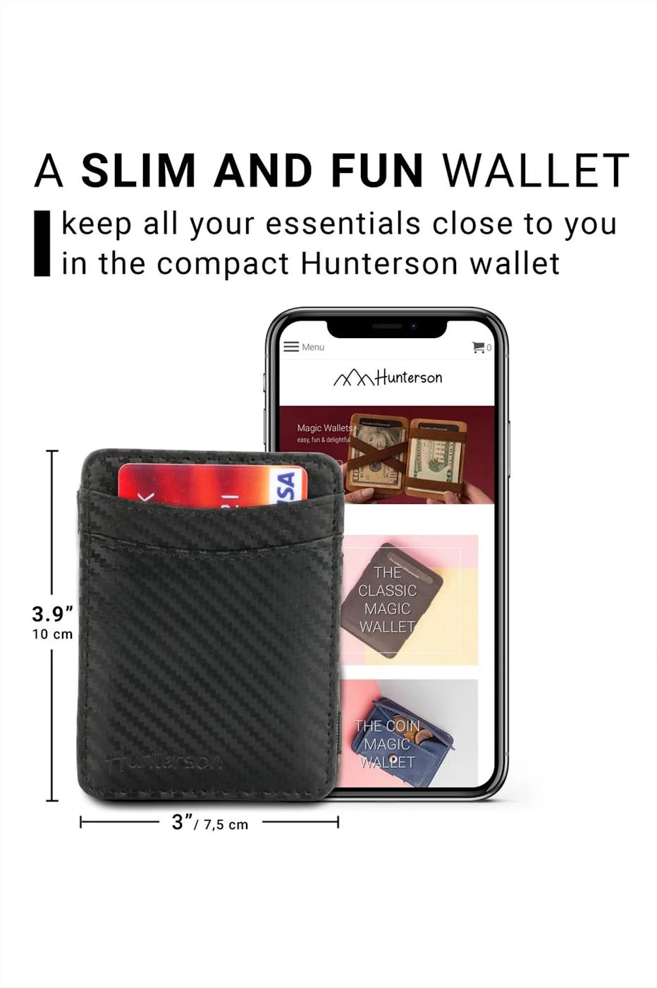 Hunterson - Zwart-metallic Magic Wallet