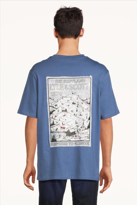 Lyle & Scott - Blauwe Ski Hill Print T-shirt