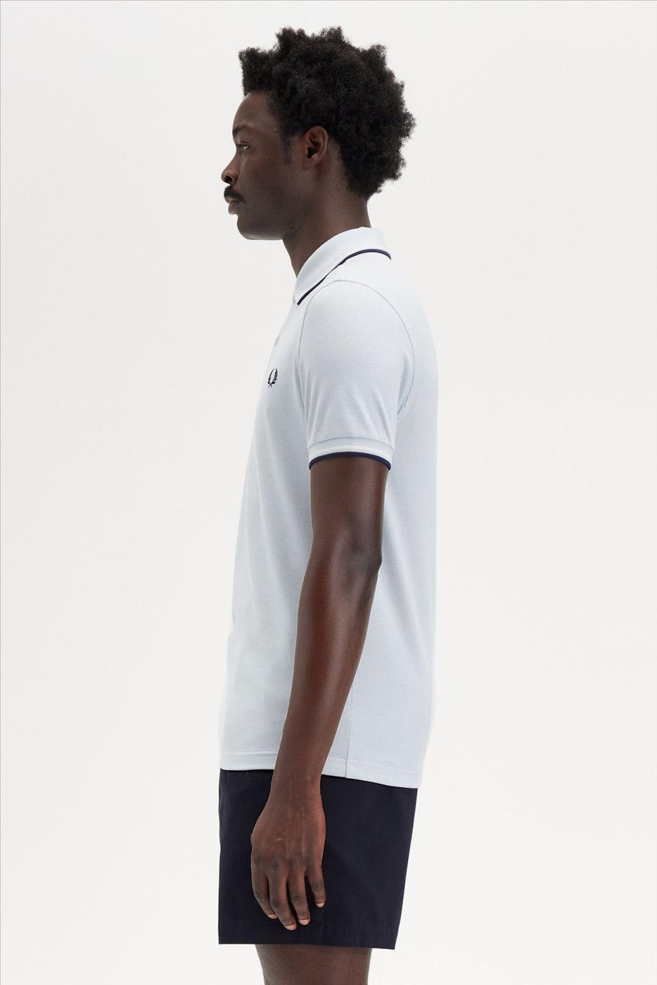Fred Perry - Lichtblauwe Twin Tipped polo