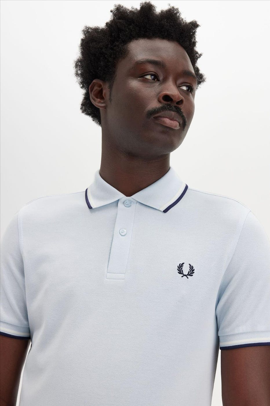 Fred Perry - Lichtblauwe Twin Tipped polo