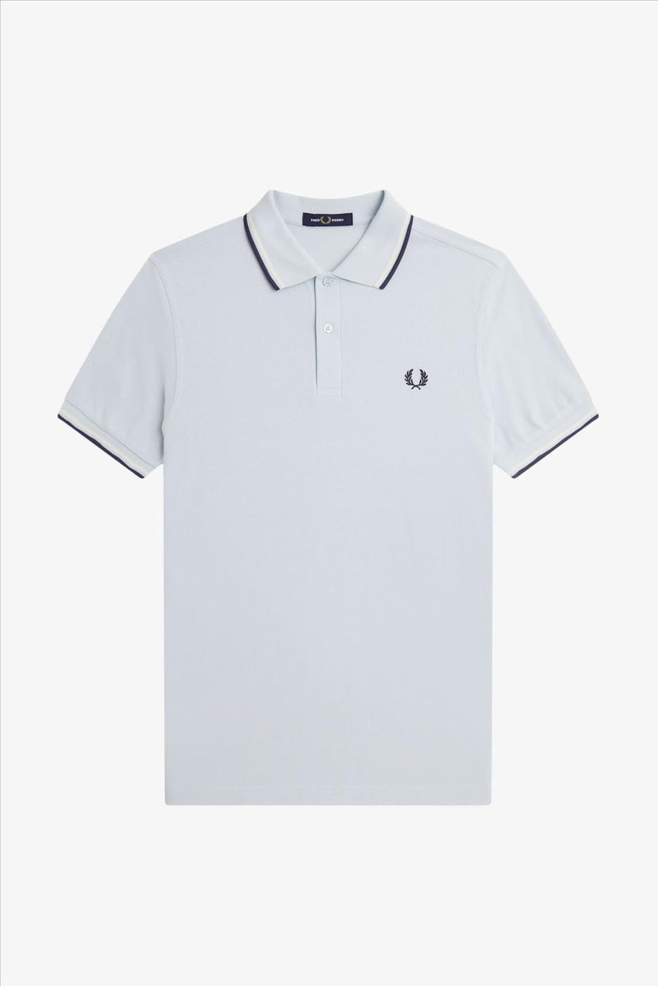 Fred Perry - Lichtblauwe Twin Tipped polo