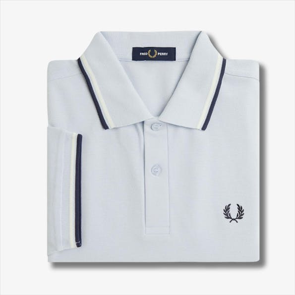 Fred Perry - Lichtblauwe Twin Tipped polo