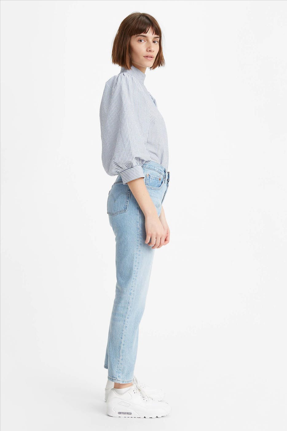 Levi's - Lichtblauwe 501 Original Cropped straight jeans