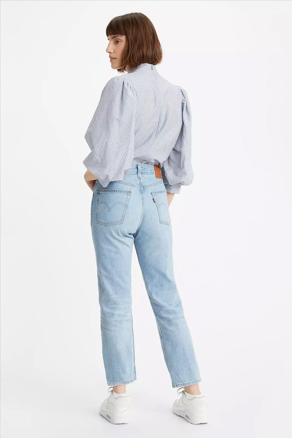 Levi's - Lichtblauwe 501 Original Cropped straight jeans