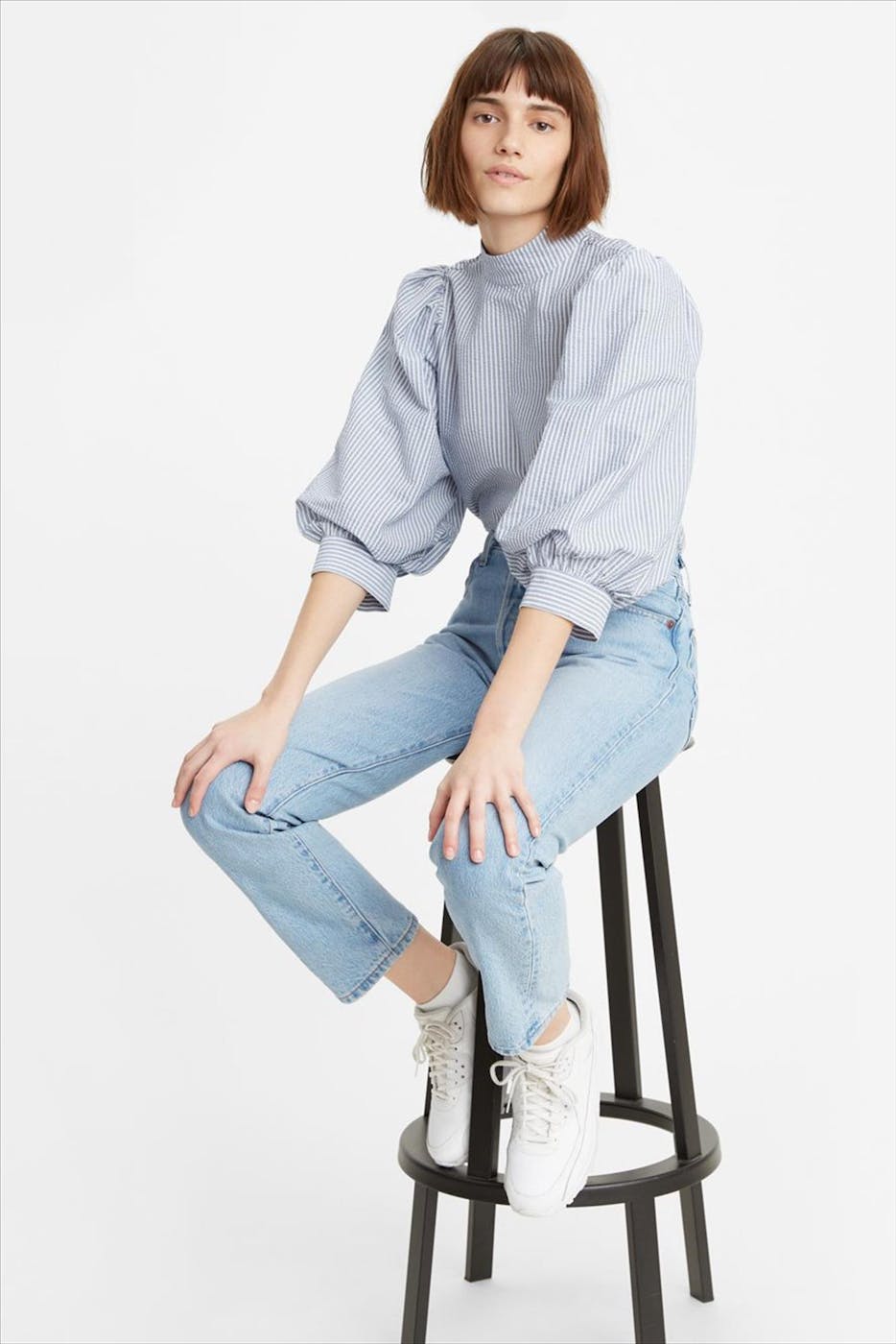 Levi's - Lichtblauwe 501 Original Cropped straight jeans