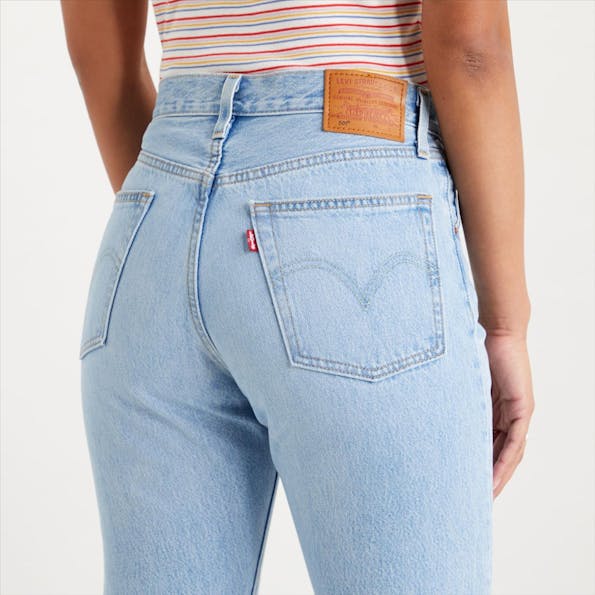 Levi's - Lichtblauwe 501 Original Cropped straight jeans
