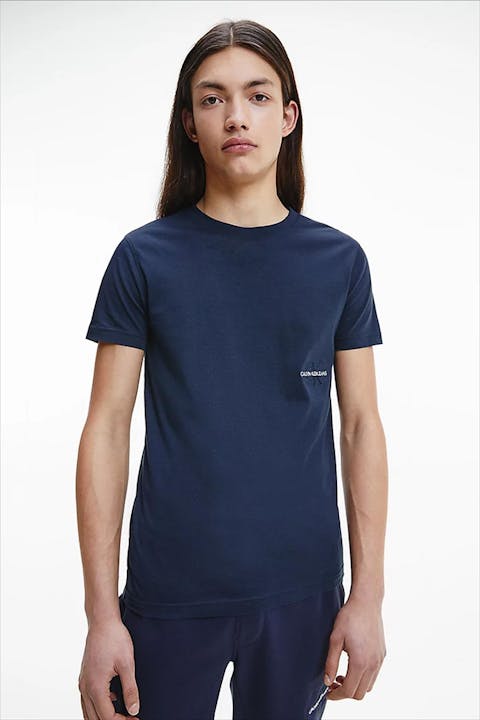 Calvin Klein Jeans - Donkerblauwe placed Iconic Logo T-shirt