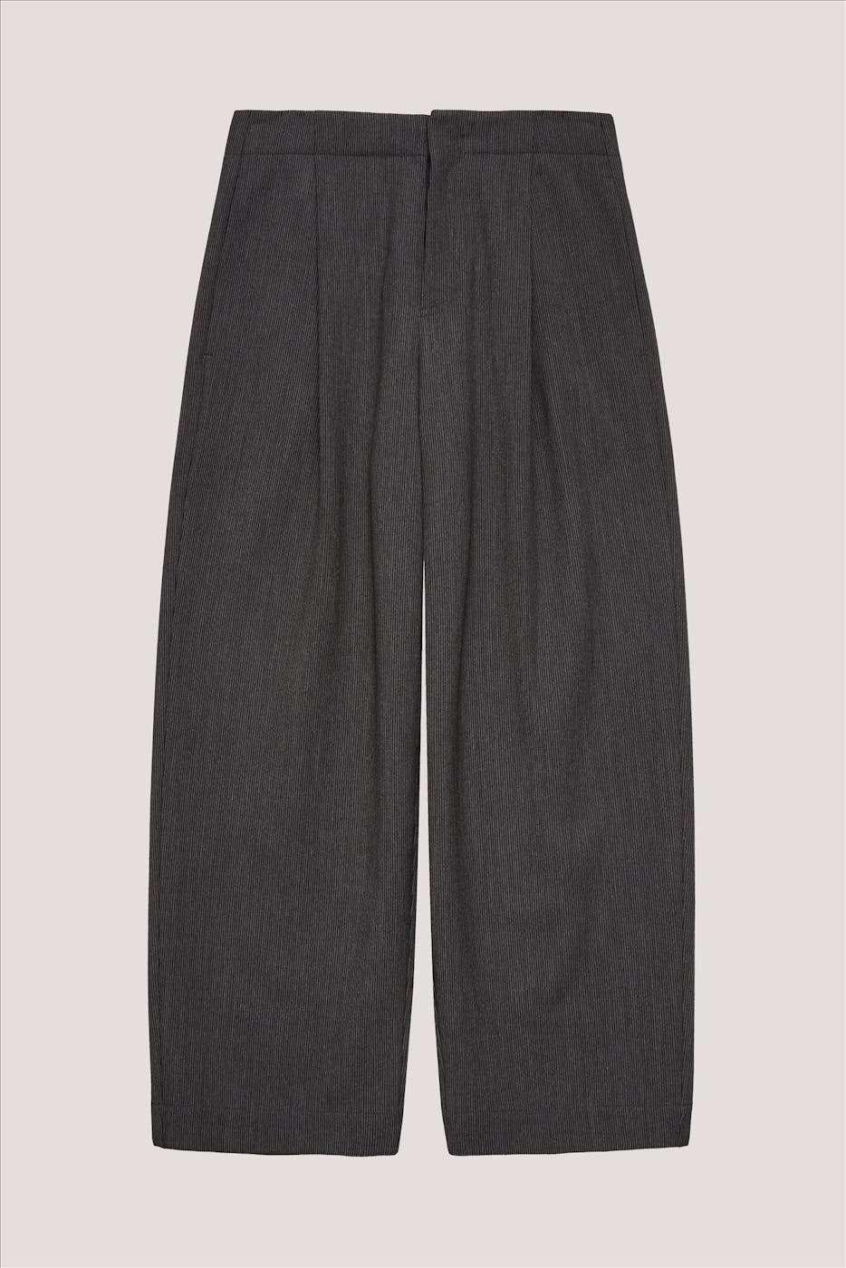 YERSE - Donkergrijze Stripes loose broek