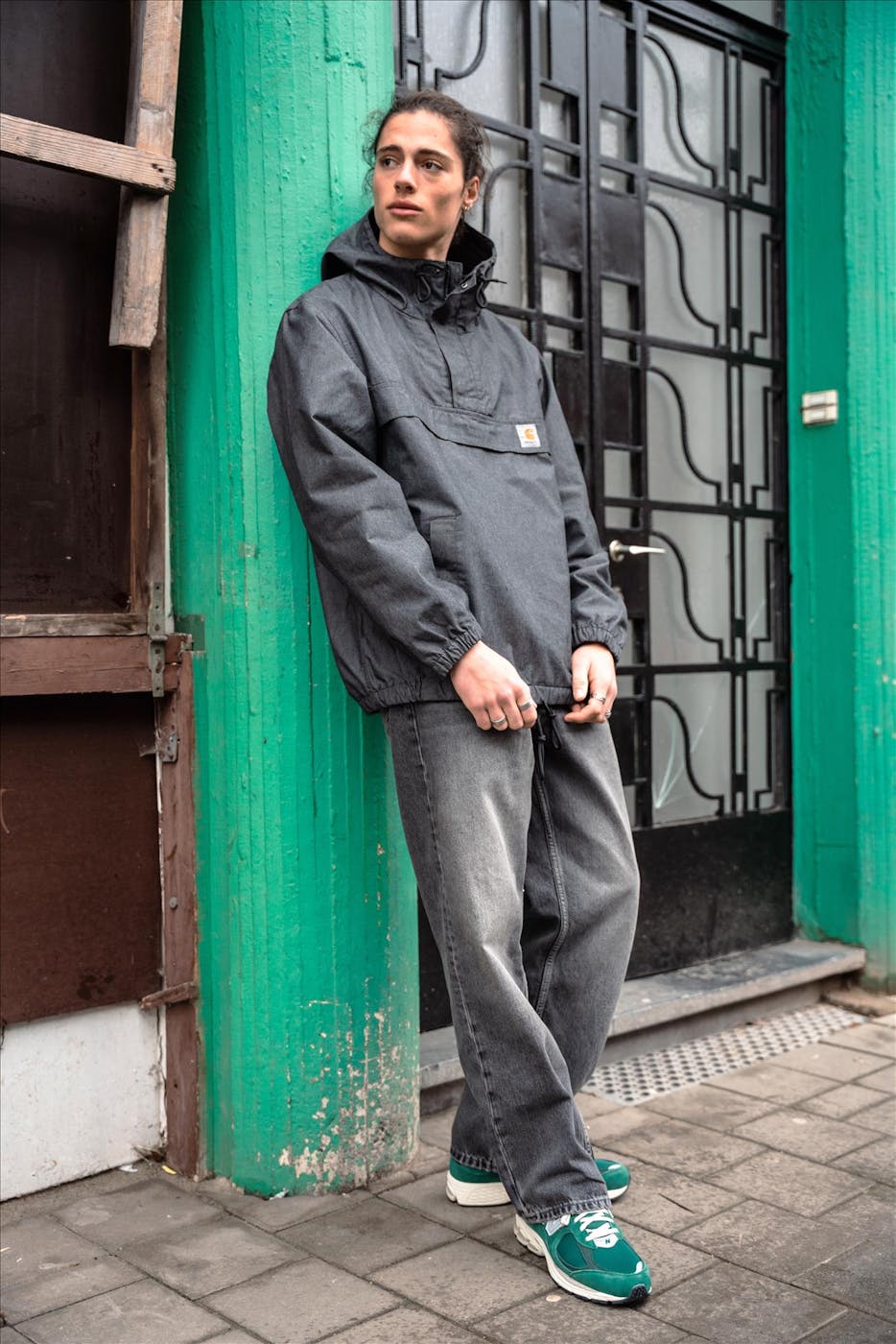 Dr. Denim - Donkergrijze Omar wide straight jeans