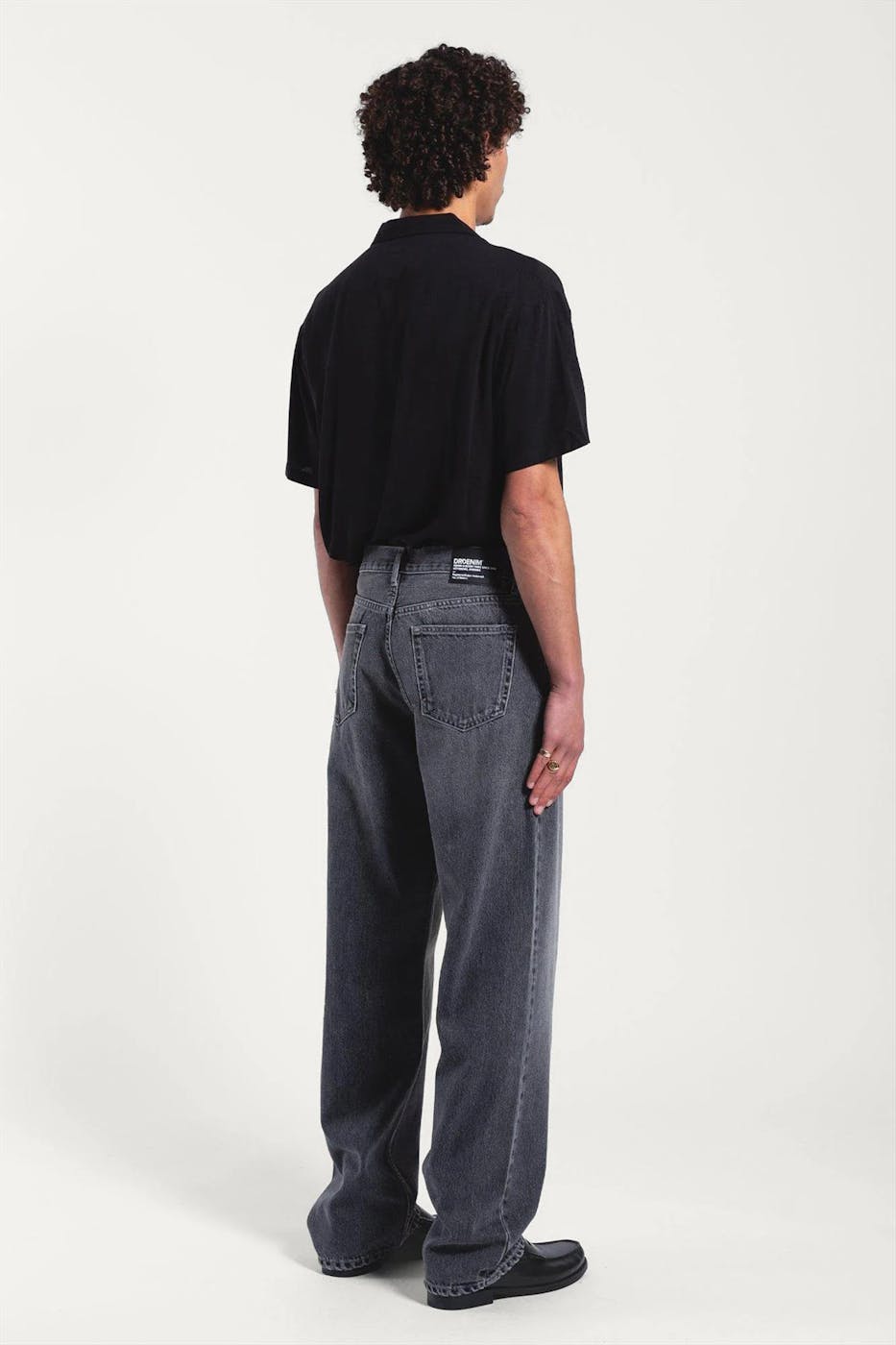 Dr. Denim - Donkergrijze Omar wide straight jeans