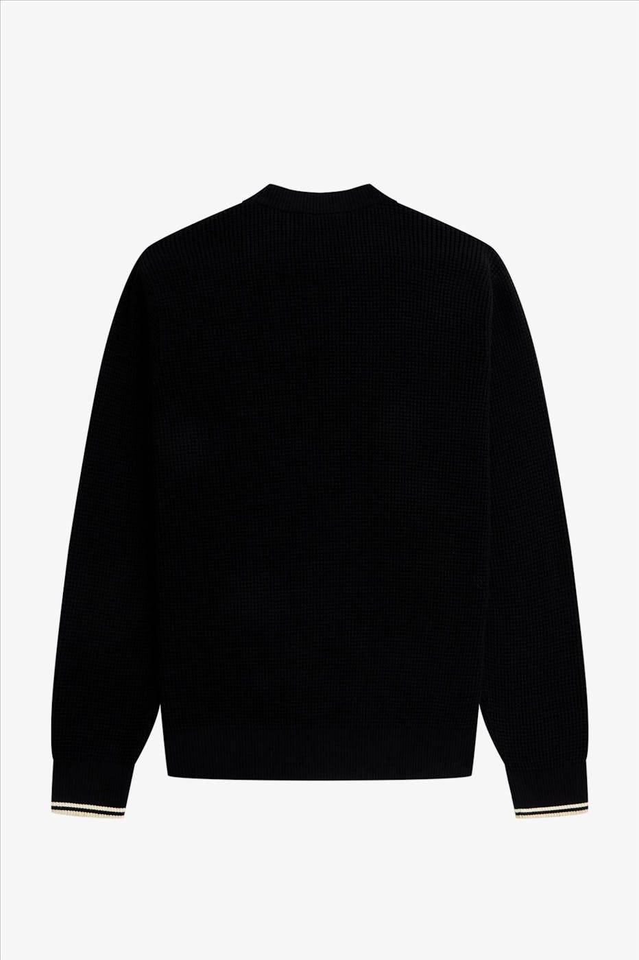 Fred Perry - Zwarte Waffle Stitch trui