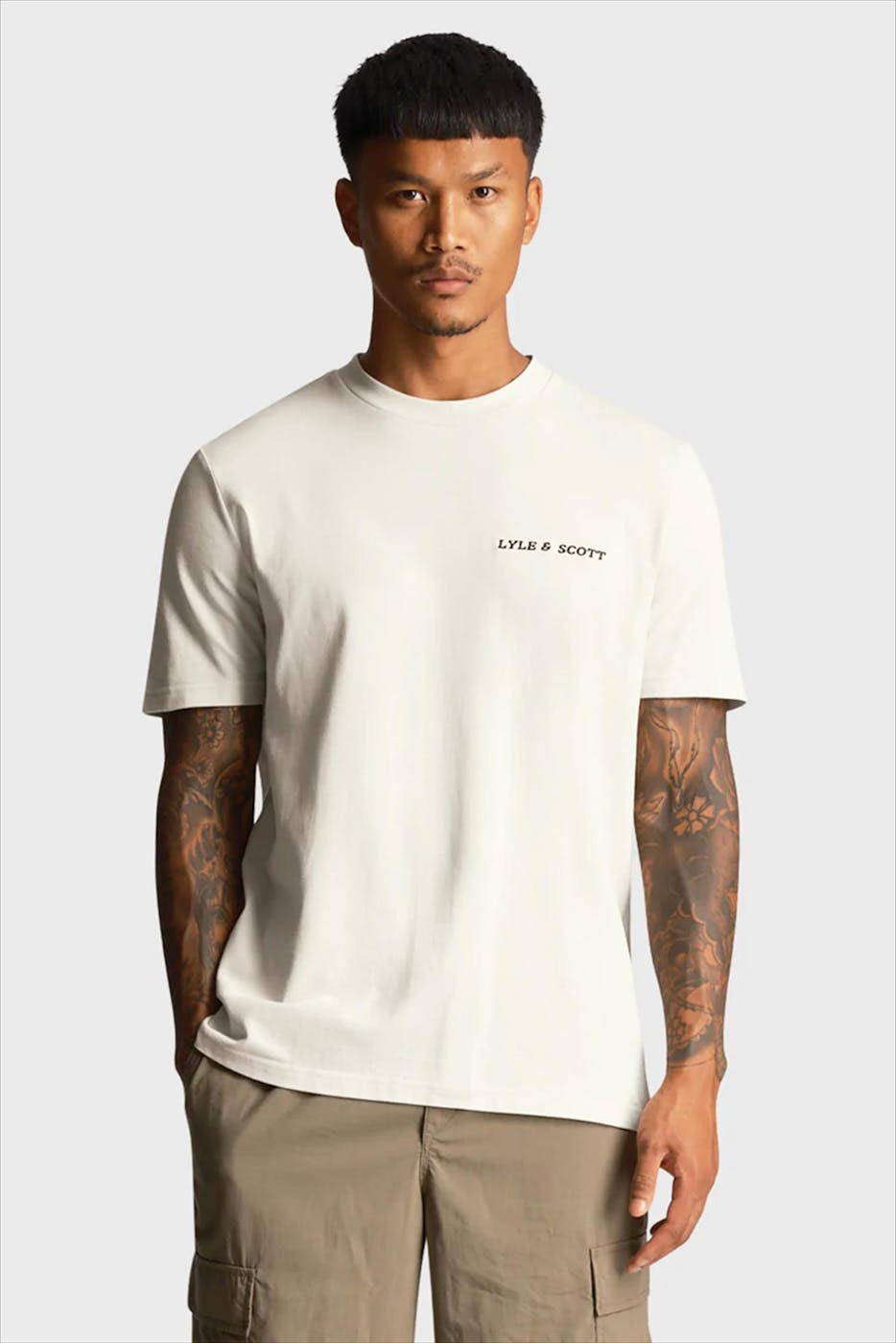 Lyle & Scott - Beige Embroidered Logo T-shirt