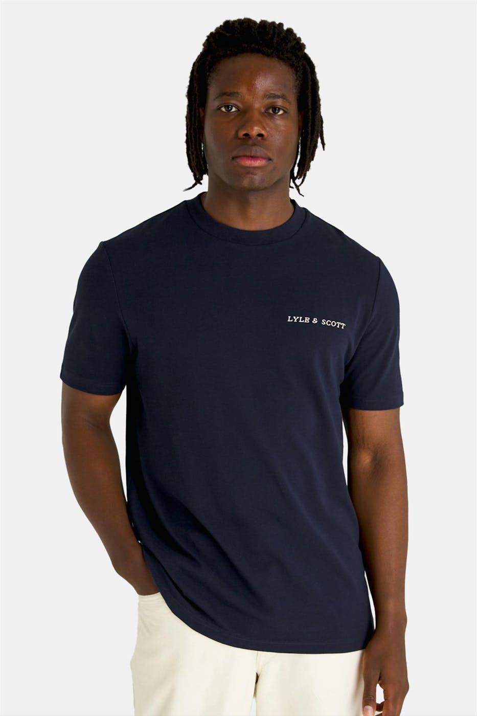 Lyle & Scott - Donkerblauwe Embroidered Logo T-shirt
