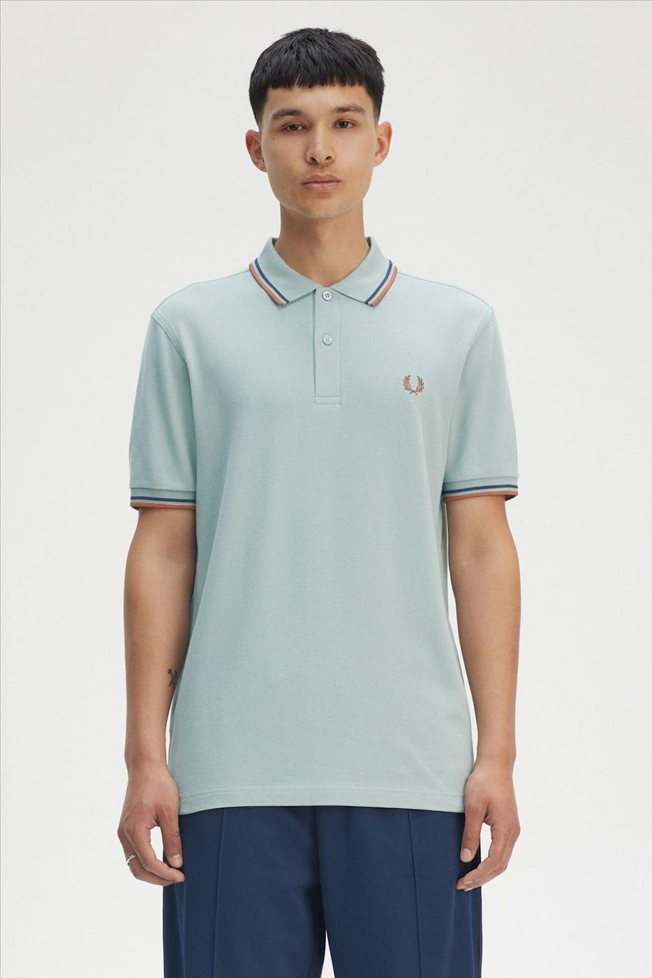 Fred Perry - Mintgroene Twin Tipped polo