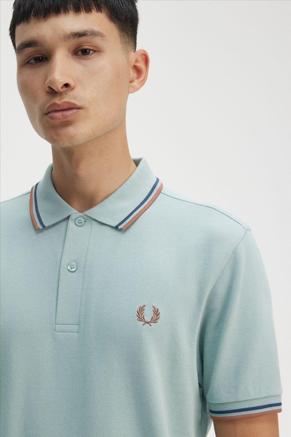 Fred Perry - Mintgroene Twin Tipped polo