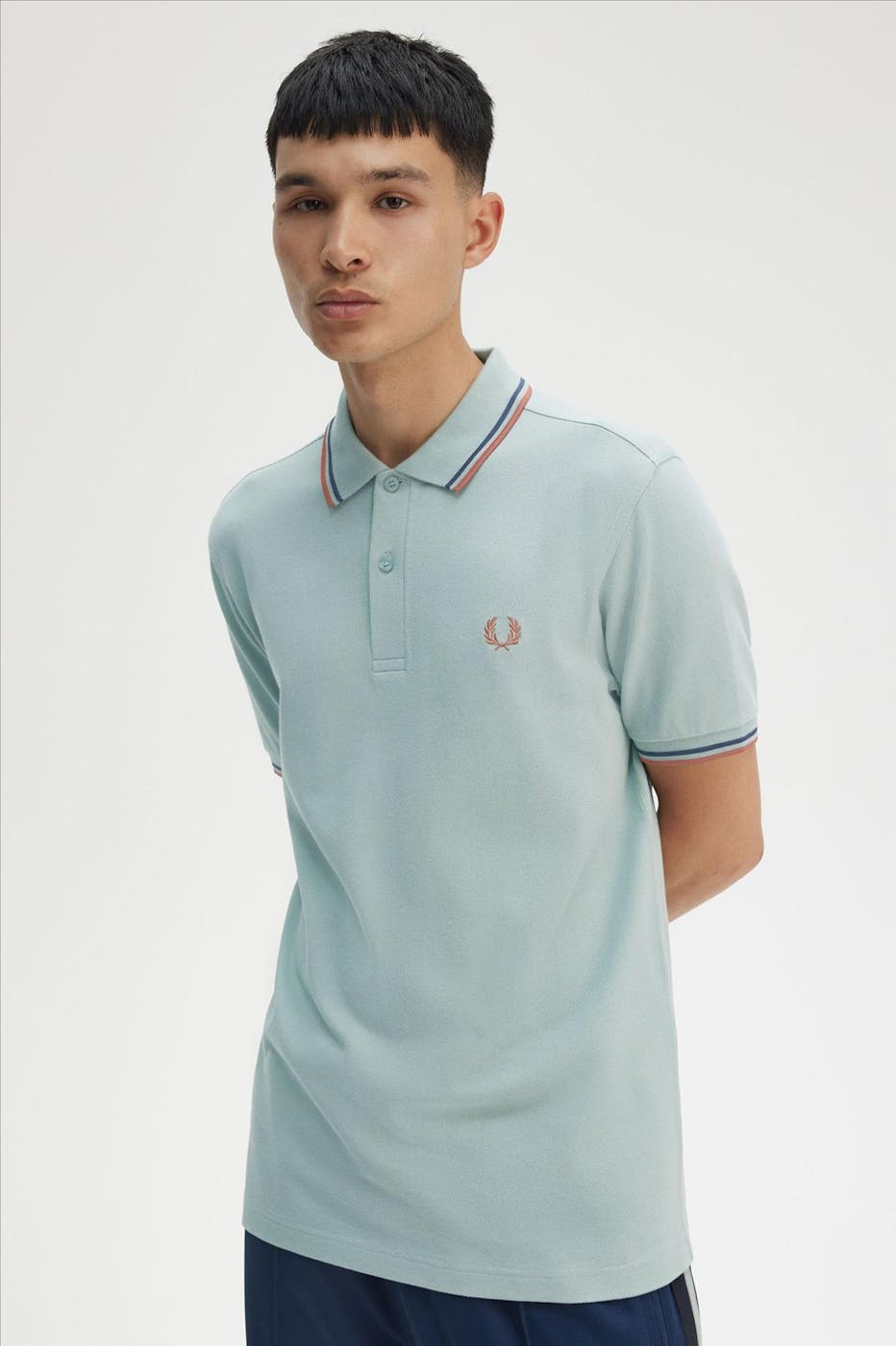 Fred Perry - Mintgroene Twin Tipped polo