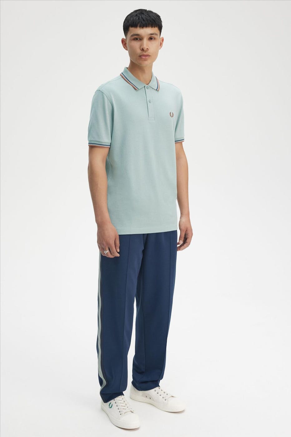 Fred Perry - Mintgroene Twin Tipped polo