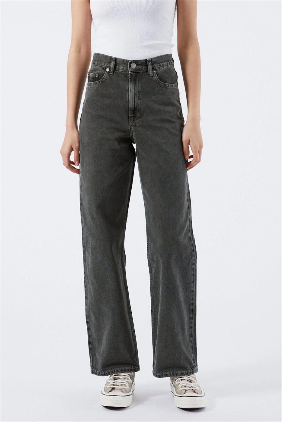 Dr. Denim - Donkergroene Echo Straight jeans