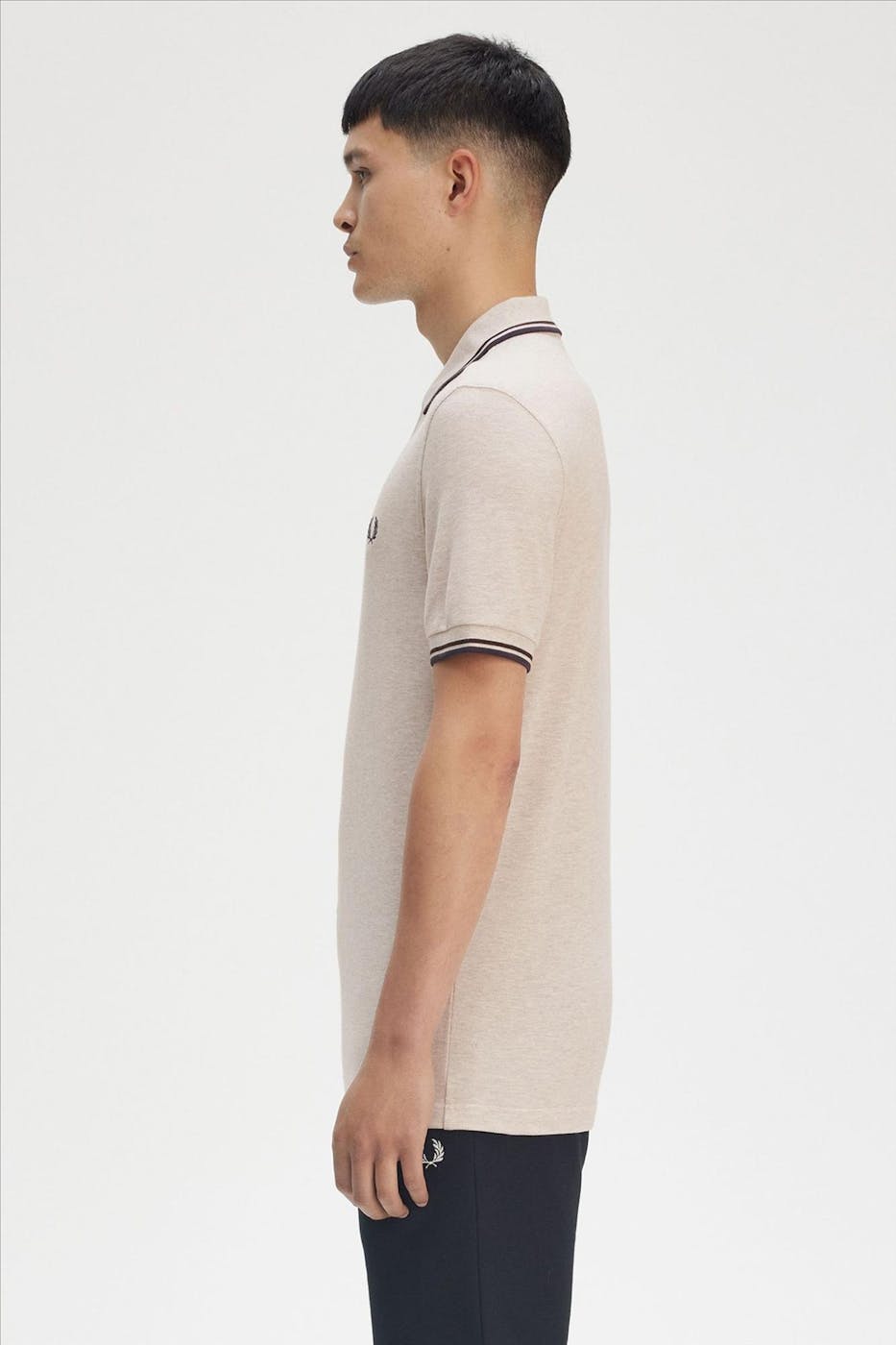 Fred Perry - Beige-Donkergrijze Twin Tipped polo