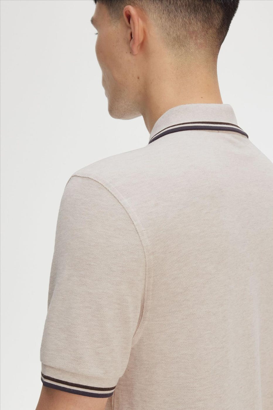 Fred Perry - Beige-Donkergrijze Twin Tipped polo