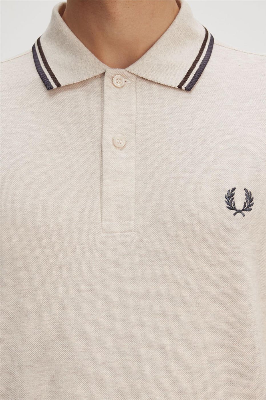 Fred Perry - Beige-Donkergrijze Twin Tipped polo