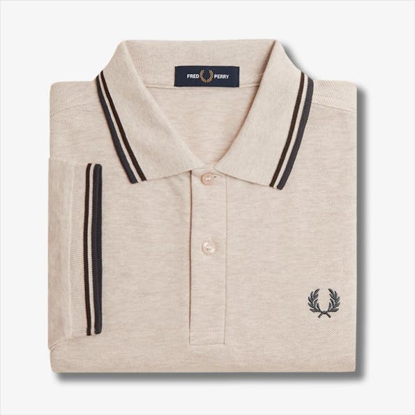 Fred Perry - Beige-Donkergrijze Twin Tipped polo